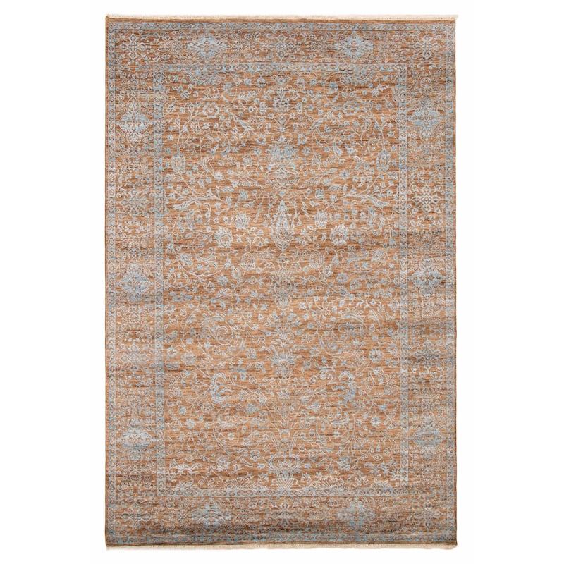 ECARPETGALLERY Hand-knotted Heritage Brown Silk, Wool Rug - 6' 1" x 8' 11" - Brown - 6' 1" x 8' 11" - Rectangle