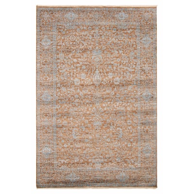 ECARPETGALLERY Hand-knotted Heritage Brown Silk, Wool Rug - 6' 1" x 8' 11"