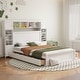 preview thumbnail 10 of 105, Modern Platform Bed with Integrated Cabinet, Trundle Bed and Drawers