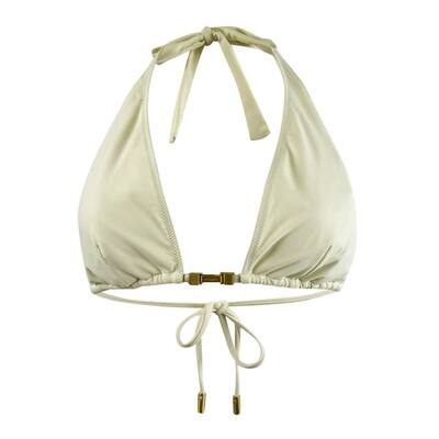 Cult Gaia Women's Amberae Halter Swim Top Separates Swimsuit (M, Off White)