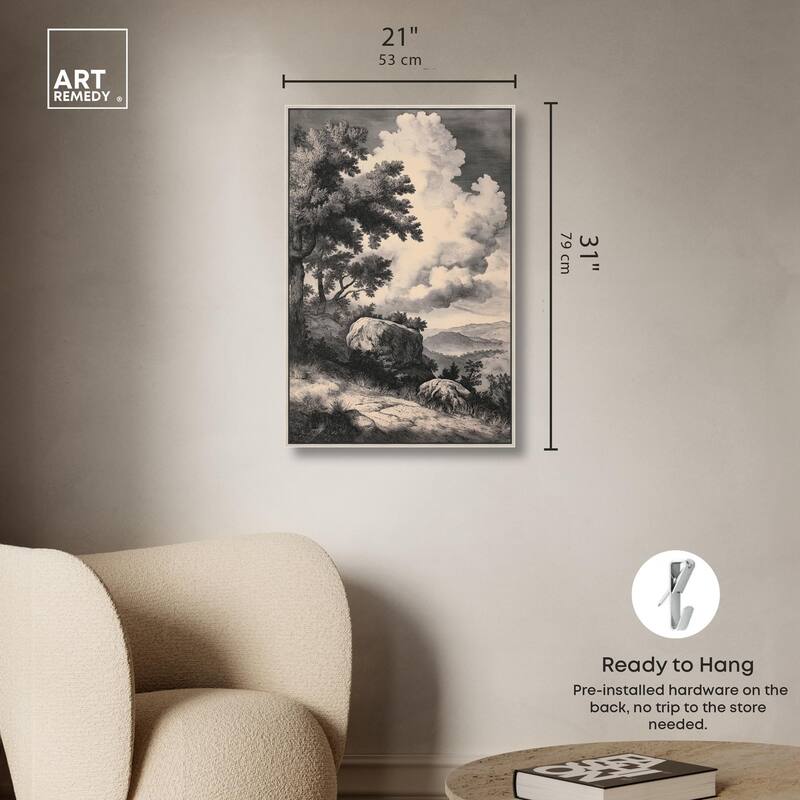 Chiaroscuro Cliffs Canvas by Art Remedy