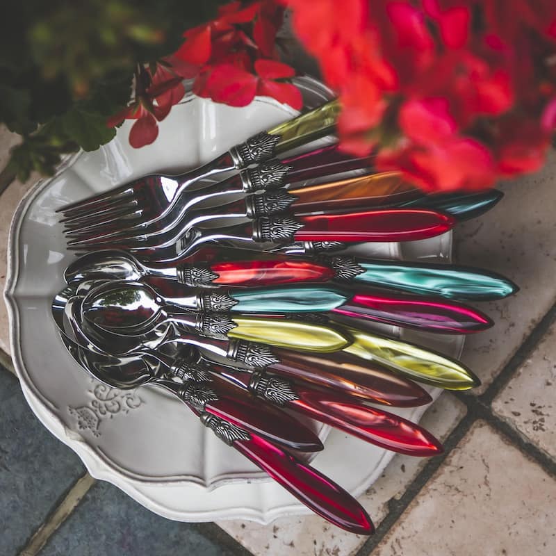 Euro Ceramica Laura 5 Piece Stainless Steel Flatware Set - Made in Italy