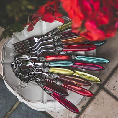 Euro Ceramica Laura 5 Piece Stainless Steel Flatware Set - Made in Italy