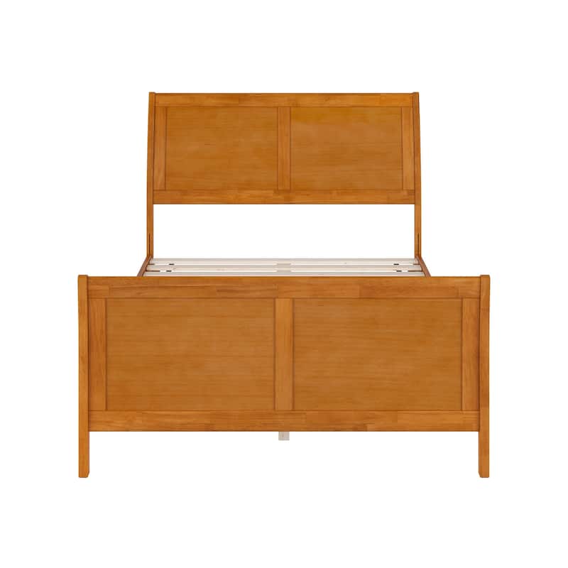 Valencia Solid Wood Low Profile Sleigh Platform Bed with Matching Footboard
