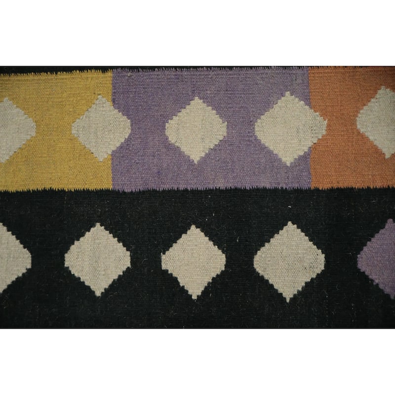 Hand Woven Oriental 100% Wool Carpet Southwestern Modern Multi-Colored Kilim Area Rug - 14' 0'' X 9' 2''