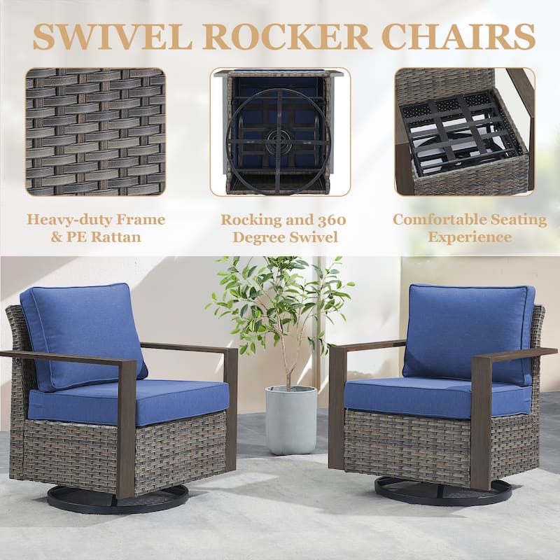 Gymojoy Patio Wicker Rocking Glider Chair