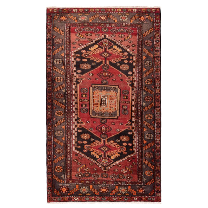 ECARPETGALLERY Hand-knotted Andelz Red Wool Rug - 4'3 x 7'3