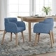 preview thumbnail 3 of 23, Modern Upholstered Solid Wood Dining Chair With Arms (Set of 2)