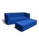 preview thumbnail 14 of 23, Jaxx Big Kids Convertible Sleeper Sofa & Ottoman Set Blue