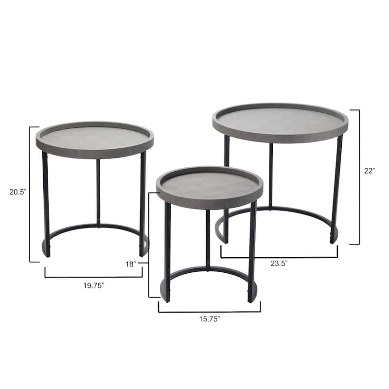 Alden Décor Holden Faux Shagreen Nesting Tables (Set of 3)