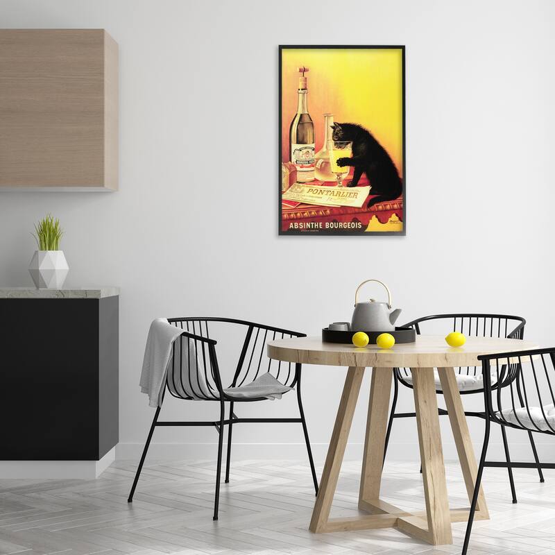 Stupell Vintage Cat & Absinthe Framed Giclee Art Design By Marcus Jules