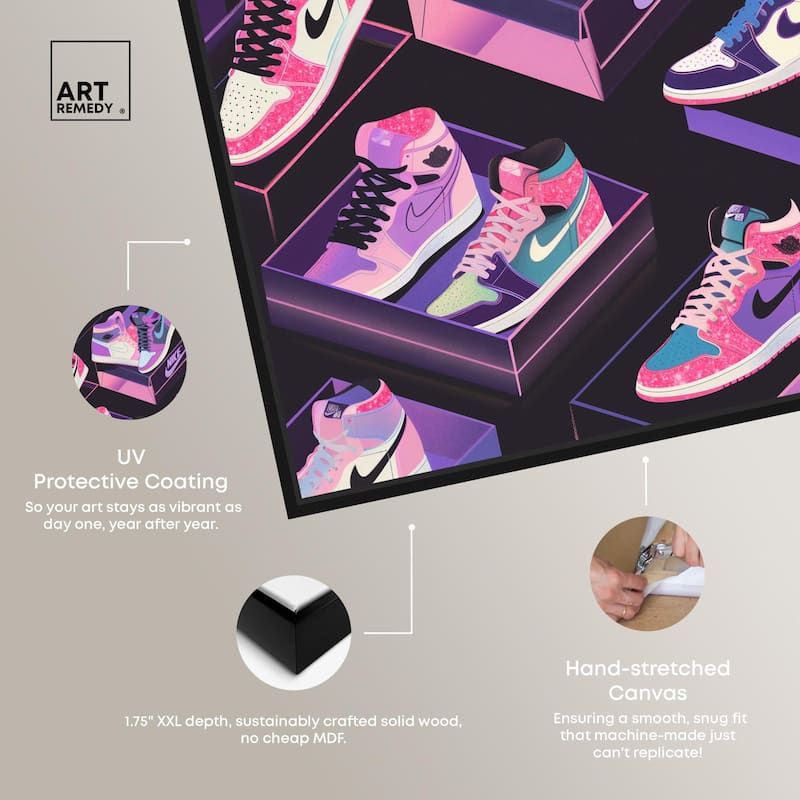 Neon Pastels Sneakers Canvas by Art Remedy