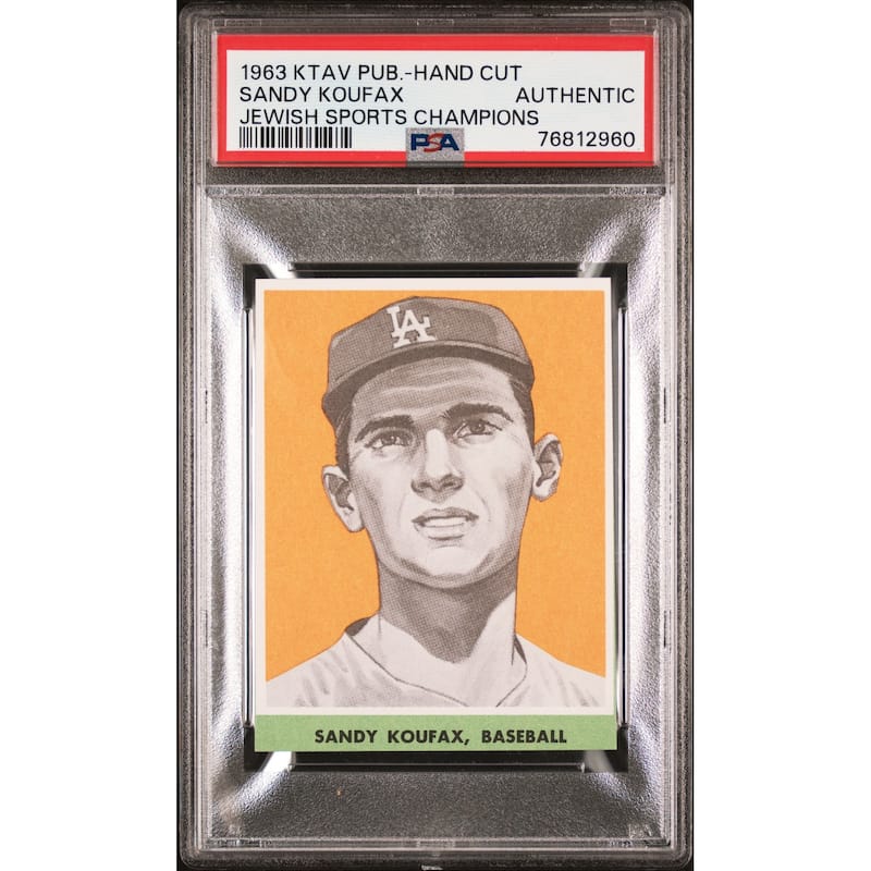 Sandy Koufax 1963 KTAV Hand Cut Jewish Sports Baseball Card Graded PSA - 8'6" x 11'6"