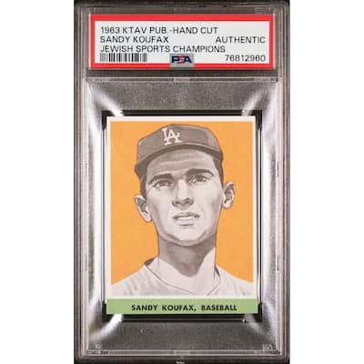 Sandy Koufax 1963 KTAV Hand Cut Jewish Sports Baseball Card Graded PSA - 8'6" x 11'6"