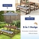 preview thumbnail 17 of 18, Gymax Kids Wood Picnic Table and Bench Set w/ Cushions Umbrella for