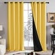 preview thumbnail 18 of 91, Deconovo 100 Percent Blackout with Liner Grommet Curtain (2 Panel) W100 x L108 - Yolk Yellow