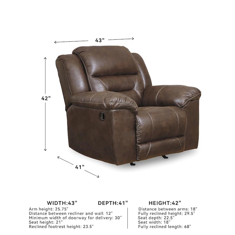 Stoneland Contemporary Rocker Recliner Chocolate
