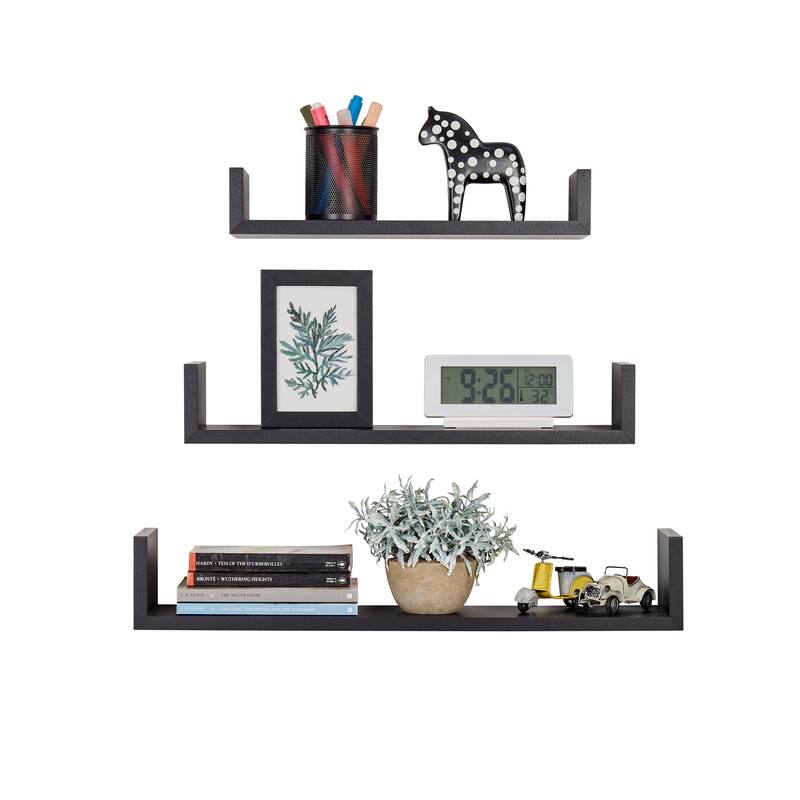 Danya B. Aalto U-Shaped Floating Wall Shelves - Set of 3