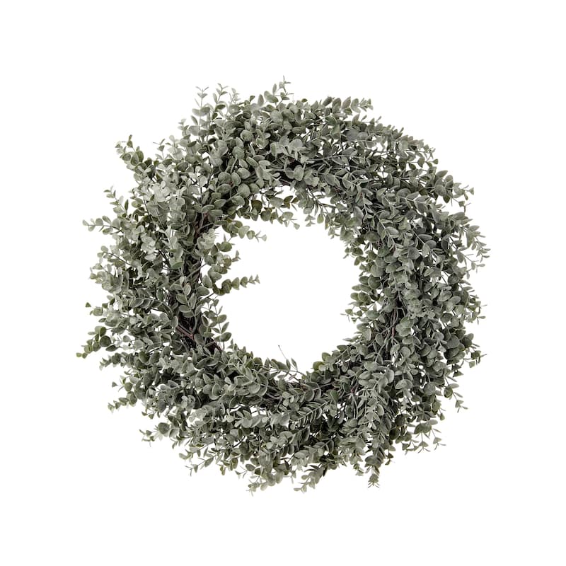 Plastic Eucalyptus Wreath 26"