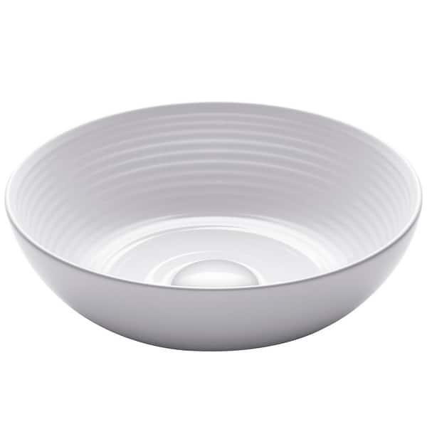 slide 2 of 13, KRAUS 13 inch Viva Round White Porcelain Ceramic Vessel Bathroom Sink