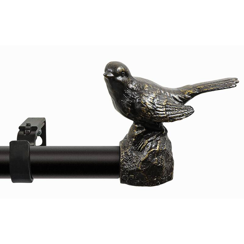 Meriville 1-Inch Diameter Single Window Treatment Curtain Rod - Oil-Rubbed Bronze - 28"-48"