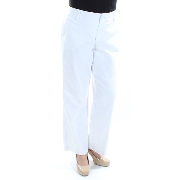 Shop Lee Womens White Short Length Straight Leg Pants Size 14