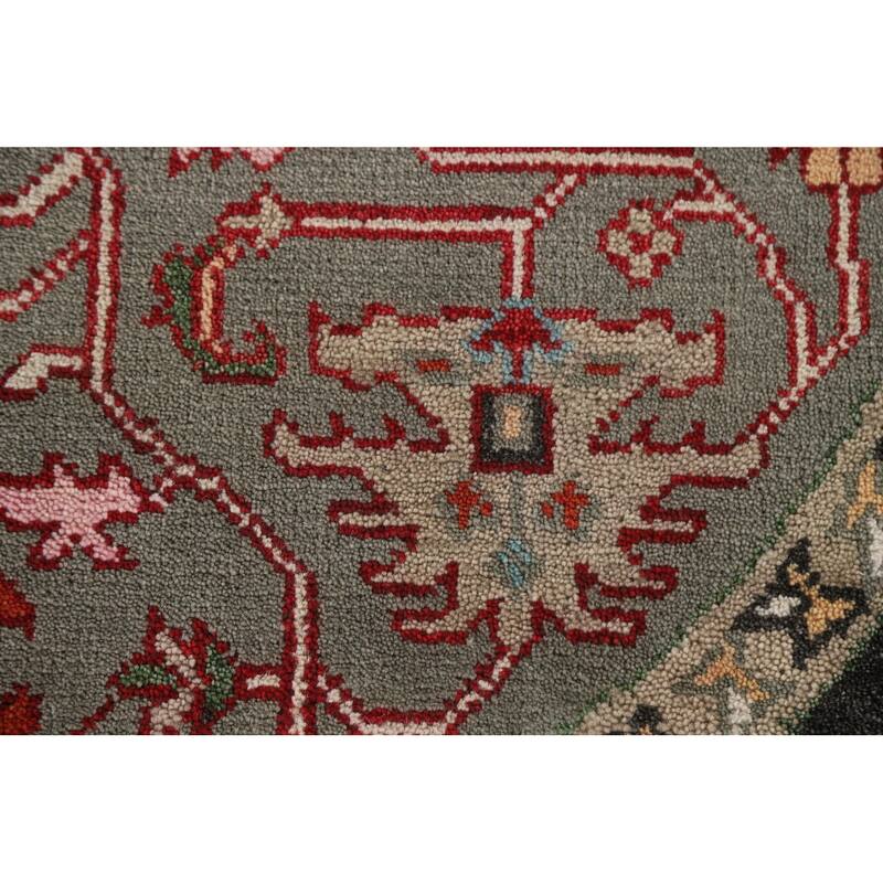 Geometric Heriz Serapi Oriental Round Area Rug Handmade Wool Carpet - 7'10"x 7'11"
