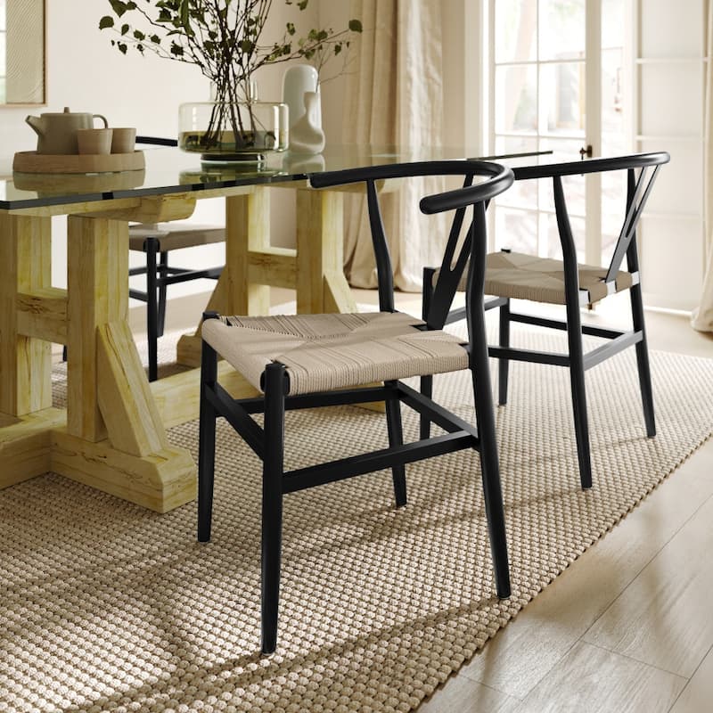2PK Commercial Y-Back Style Wood and Kraft Paper Stack Dining Chair - 22"D x 21.25"W x 29.75"H