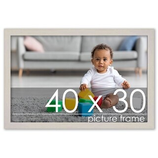 40x30 Traditional White Washed Wood Picture Frame - Complete with Frame ...