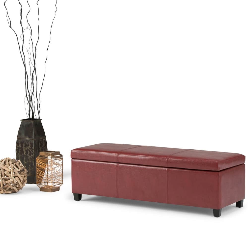 WYNDENHALL Franklin 48-in. Wide Contemporary Rectangular Storage Ottoman