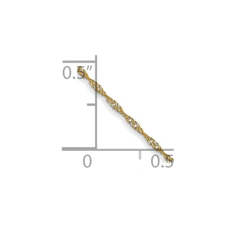Curata 14k Yellow Gold Carded 1.0mm Singapore Chain Necklace (Spring-ring) Options: 16 18 20 24