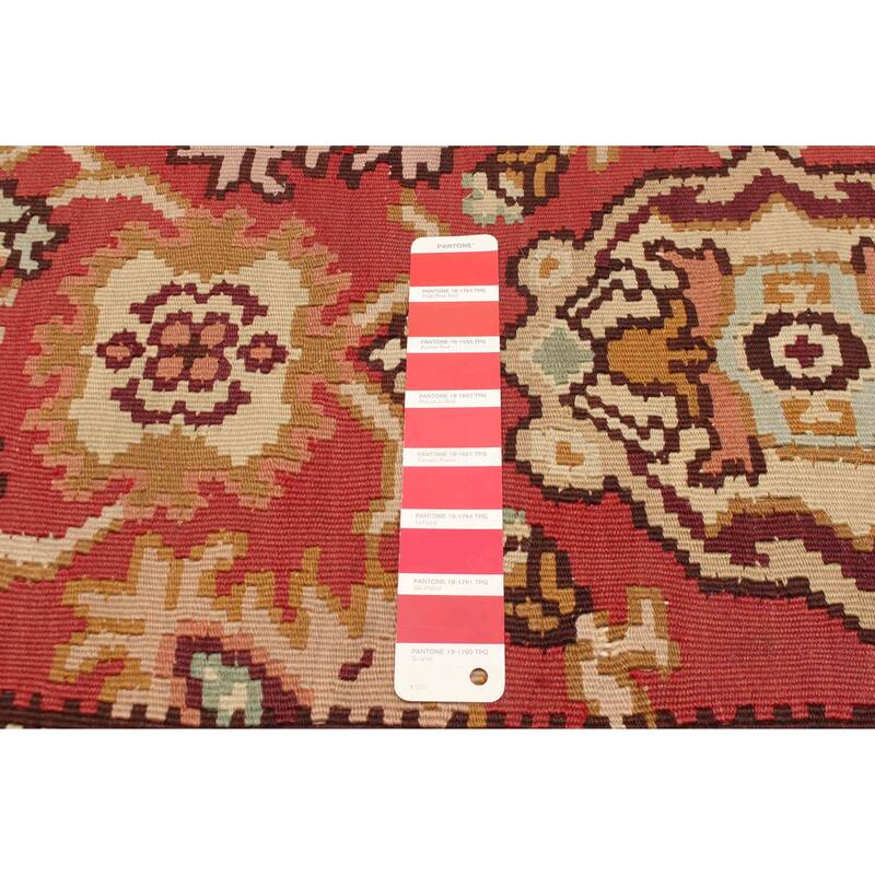 ECARPETGALLERY Flat-Weave Sivas Red Wool Kilim - 5'5 x 8'6