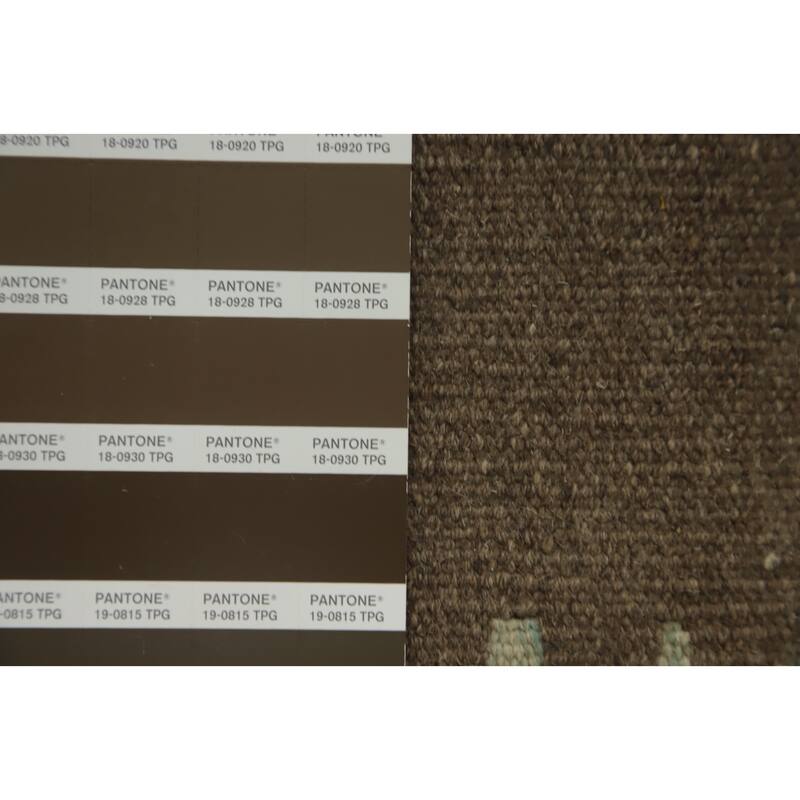 Hand Woven Oriental 100% Wool Carpet Southwestern Tribal Brown Kilim Area Rug - 11' 8'' X 8' 4''