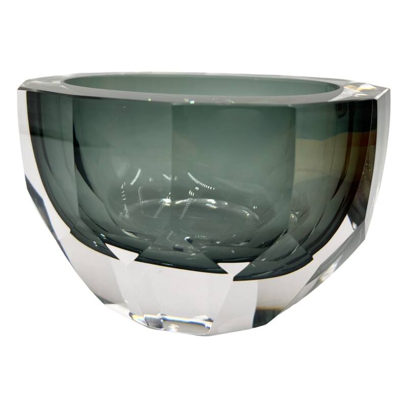 4" High Premium Contemporary Glass Vase in Grayish Blue