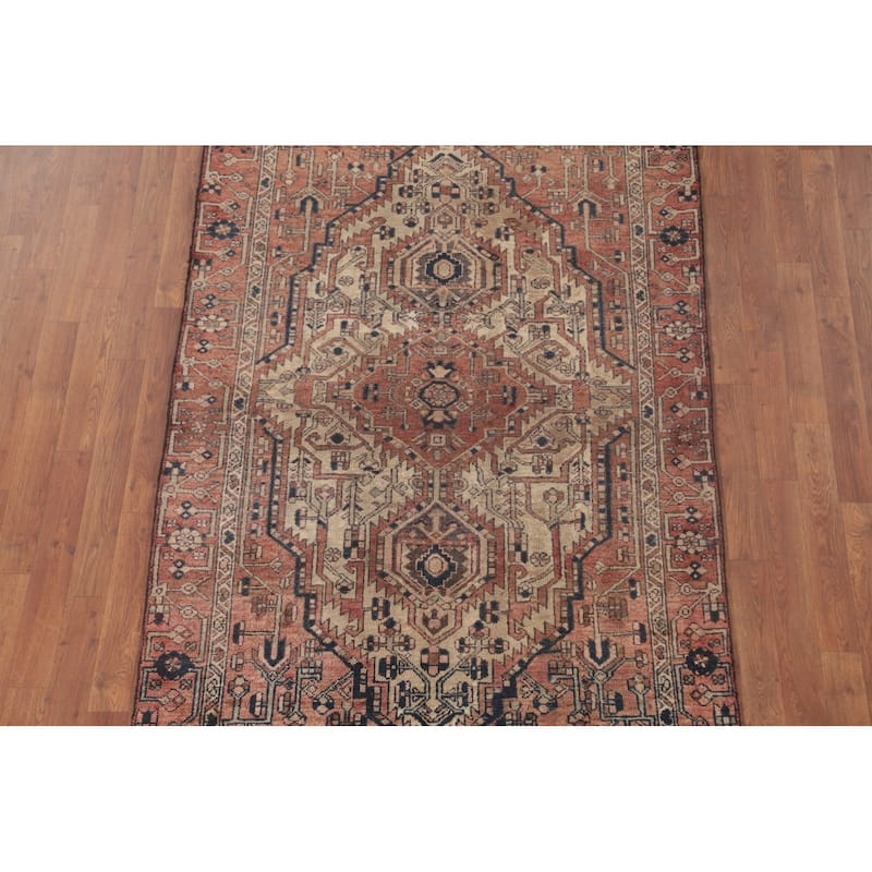 Geometric Bakhtiari Persian Antique Area Rug Wool Carpet - 4'1"x 6'6"