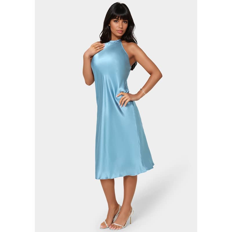 Bebe Women's Satin Halter Dress