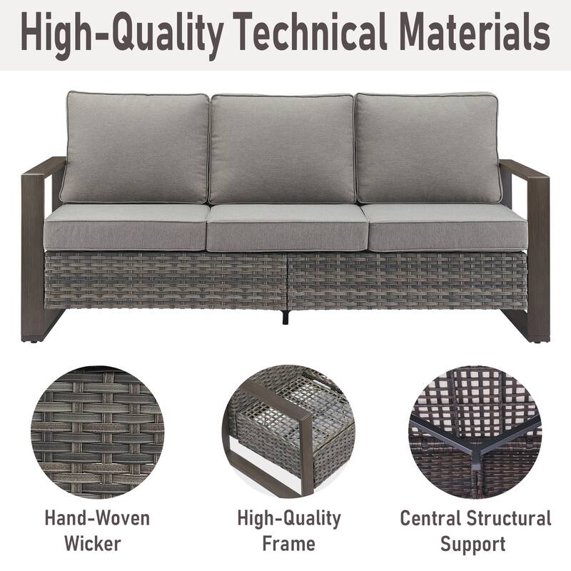 Outdoor Swivel Chair with Thick Cushion