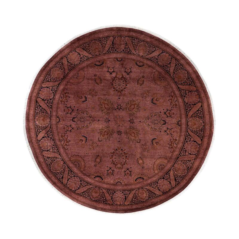 Overdyed One-of-a-Kind Hand-Knotted Area Rug - Purple - 9' 1" x 9' 1"