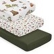 preview thumbnail 1 of 4, Sweet Jojo Designs Woodland Forest Animals Boy, Girl, Unisex/Gender Neutral 3 Pack Fitted Crib Sheets - Solid Green, Mushrooms