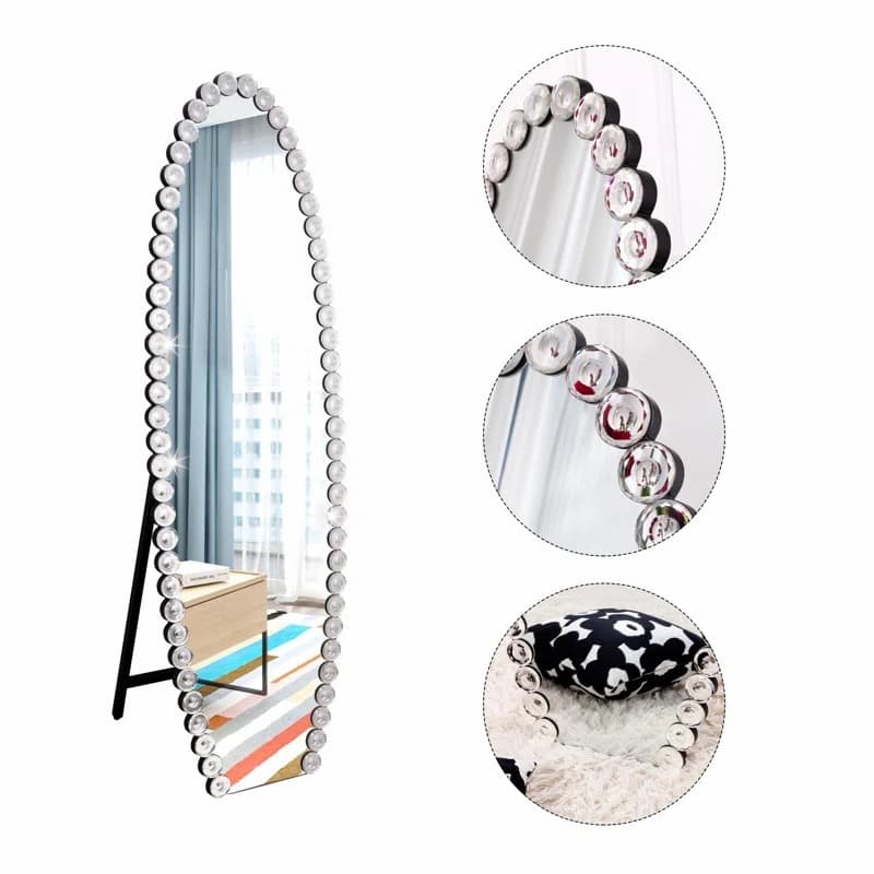 Crystal Full Length Mirror with Stand