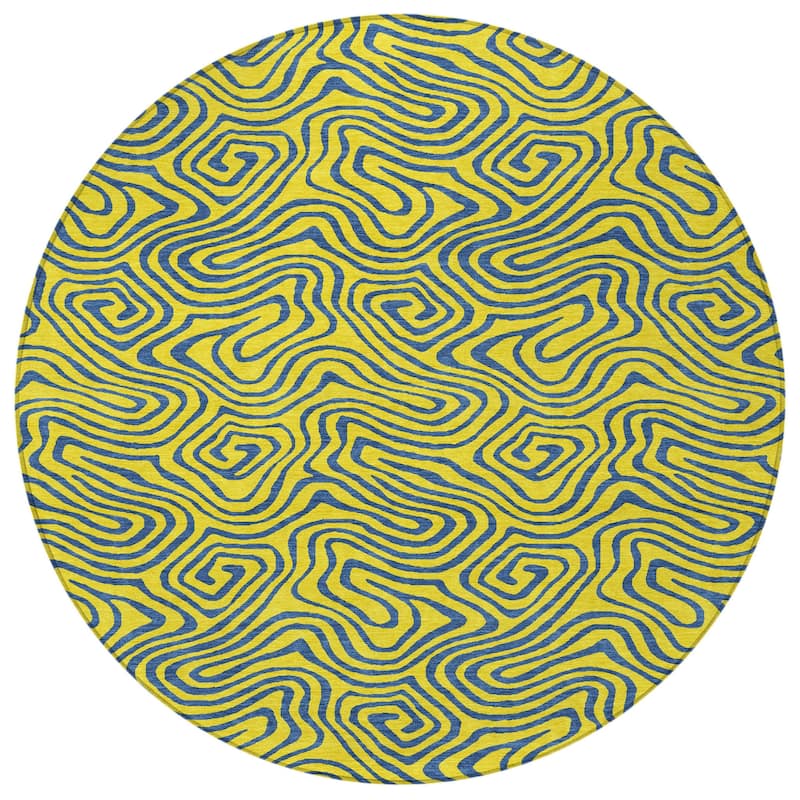 HomeRoots Abstract Transitional Rectangle Outdoor Rug