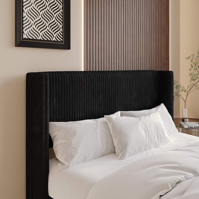 Clayfell Lenox Upholstered Wingback Headboard, Soft Corduroy, Easy to Assemble