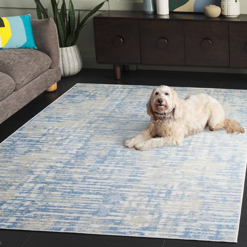 SAFAVIEH Bayside Machine Washable Neshka Modern Abstract Rug