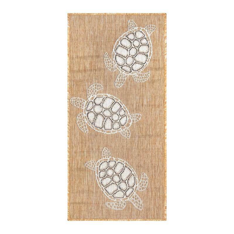Liora Manne Carmel Collection Sea Turtles Indoor/ Outdoor Area Rug