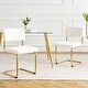 preview thumbnail 22 of 28, Teddy Dining Chair Set of 2 with Upholstered Back Accent Chair and C-Shaped Metal Legs Vanity Chair, Student Desk Chair