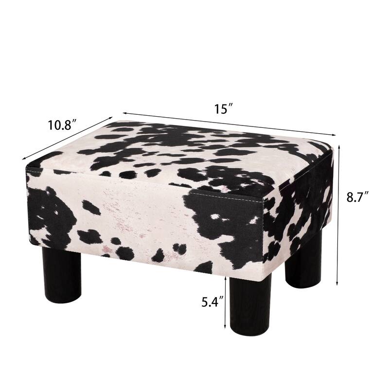 Adeco Small Rectangular Ottoman Footrest Stool Chair
