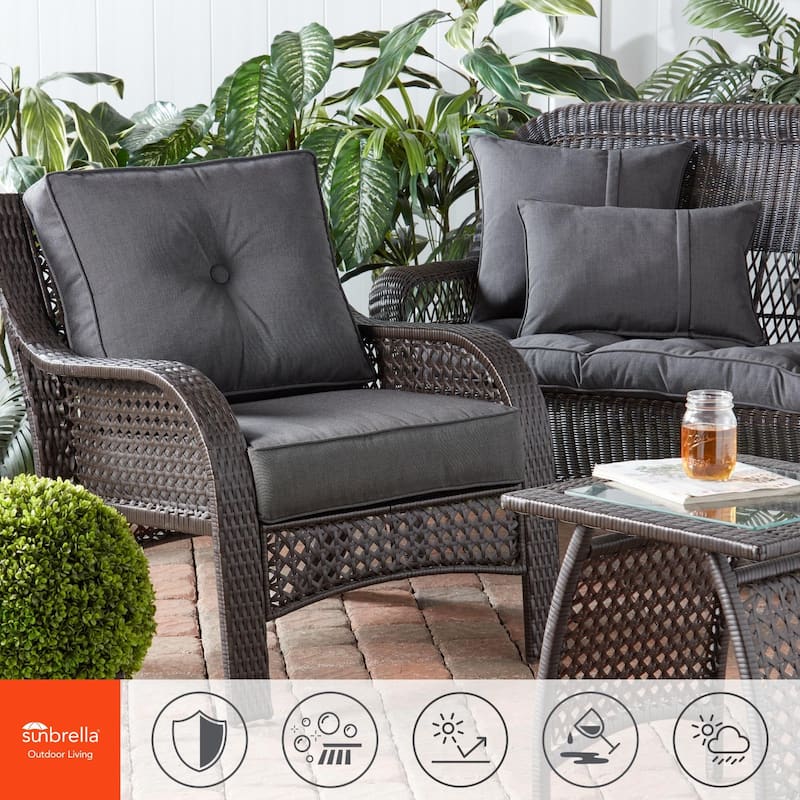 Greendale Home Fashions Sunbrella 21" x 14" Rectangle Outdoor Throw Pillow (Set of 2)