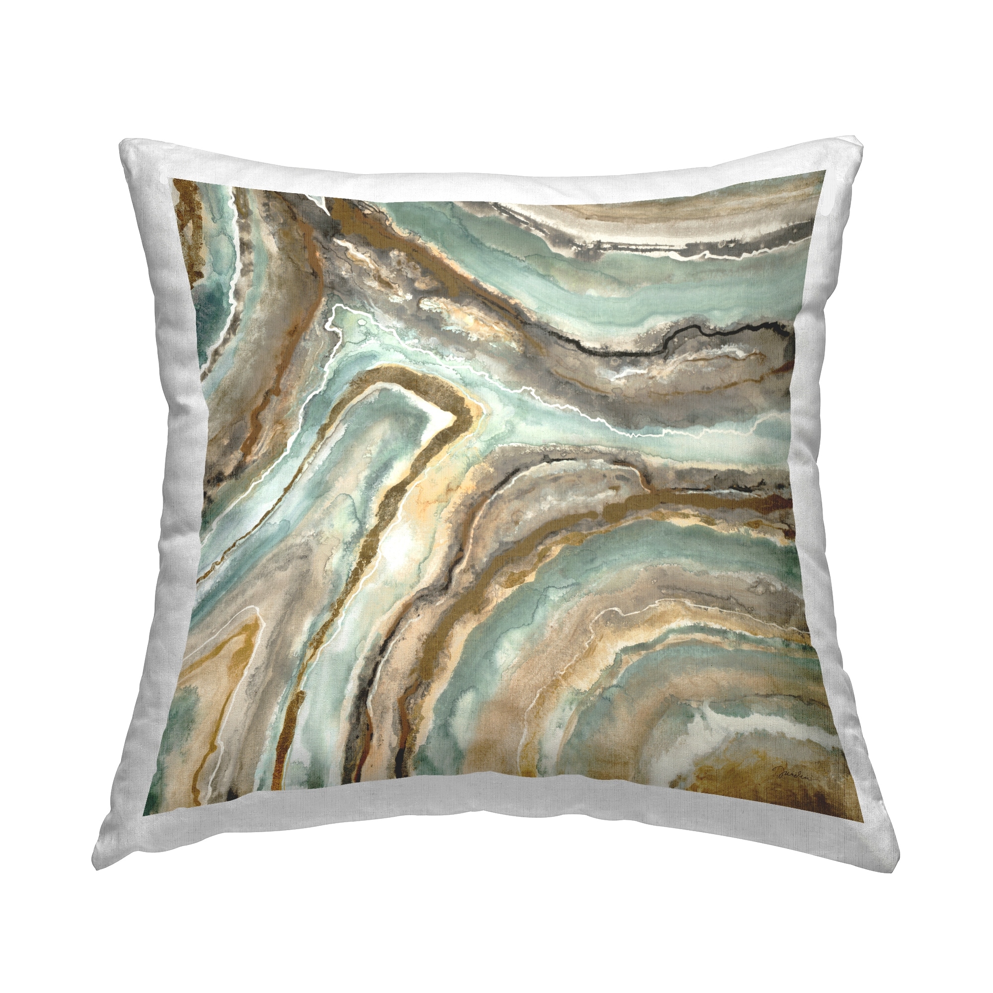 Stupell Abstract Geode Mineral Pattern Printed Throw Pillow Design by Liz Jardine