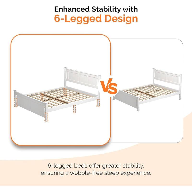 Wood Twin Size Bed Frame with 4 Storage Drawers, Solid Wood Platform Bed with Headboard