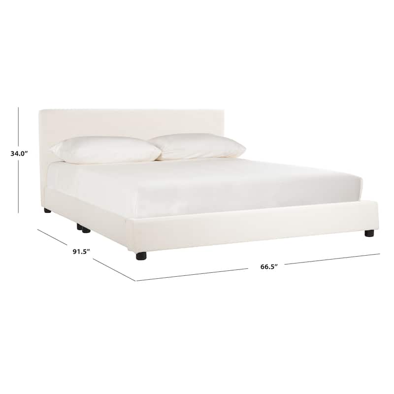 SAFAVIEH Thereze Linen Upholstered Platform Bed